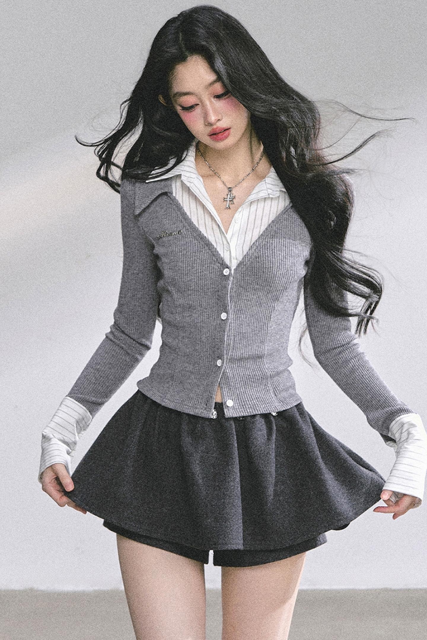 Slimming Long-Sleeved Knitted Top