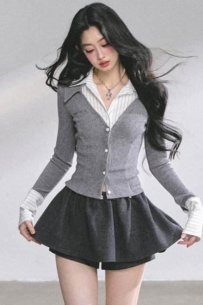 Slimming Long-Sleeved Knitted Top