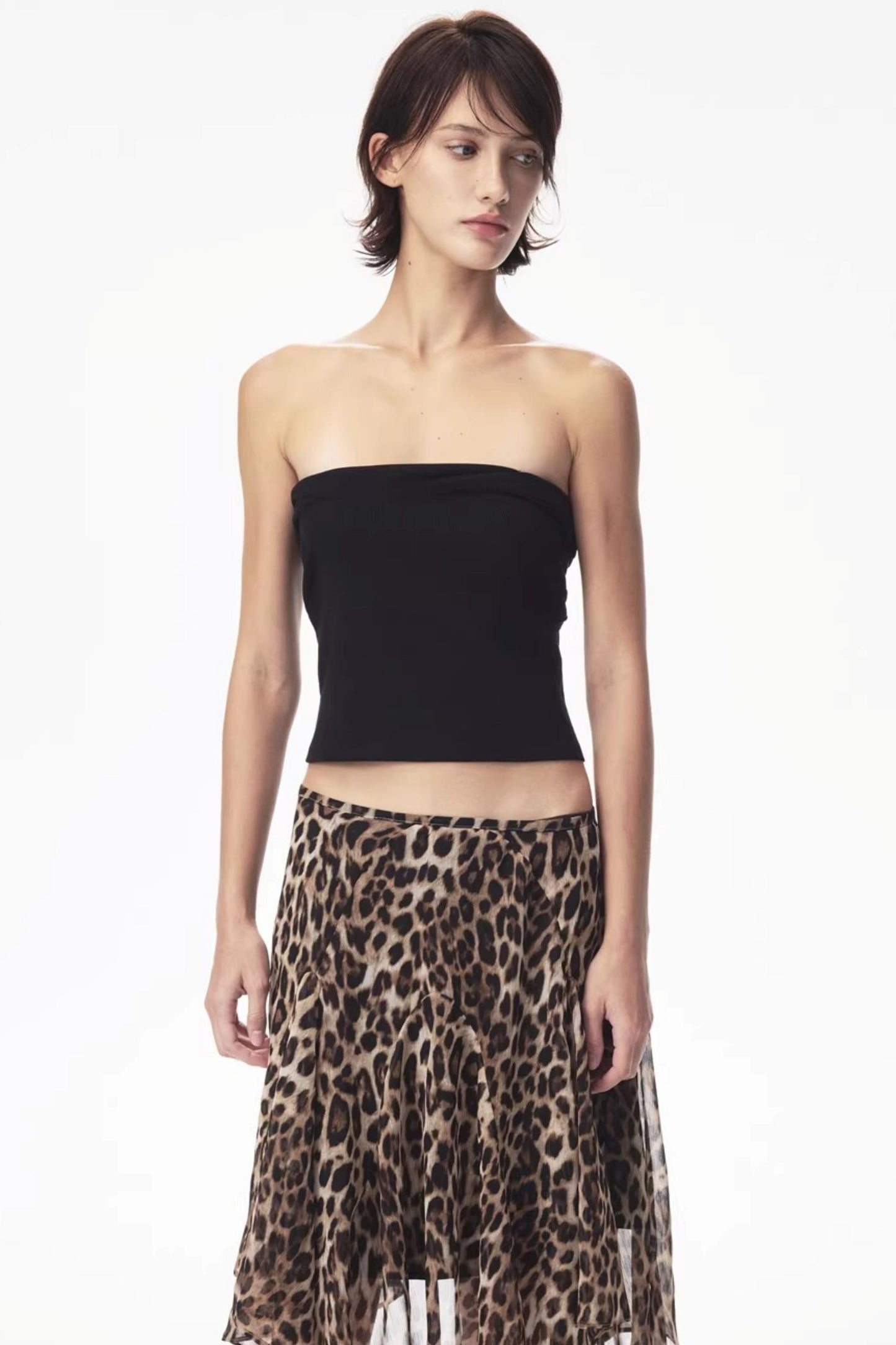 Summer Blue Two-Tone Tube Top