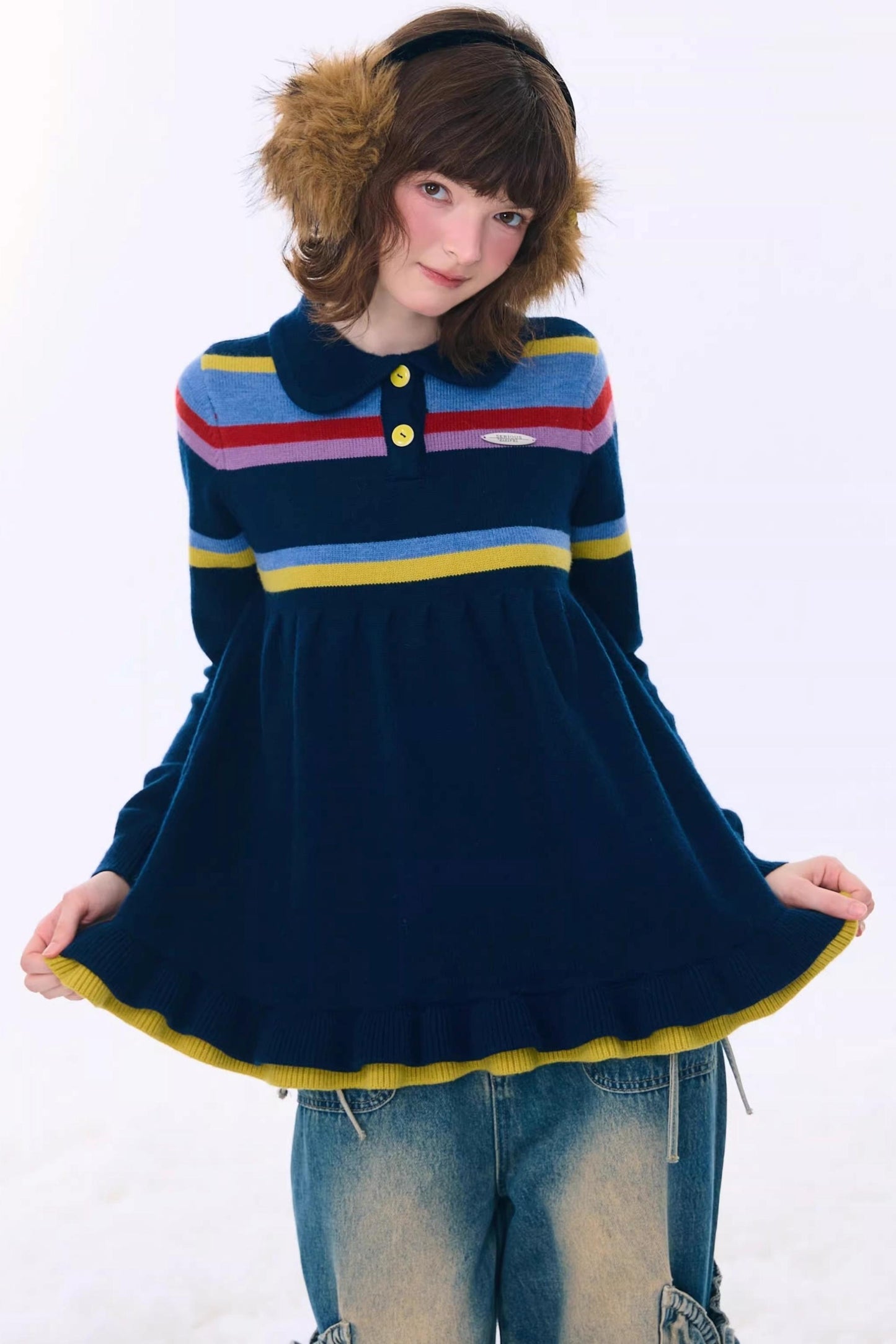 Retro Lace Collar Sweater