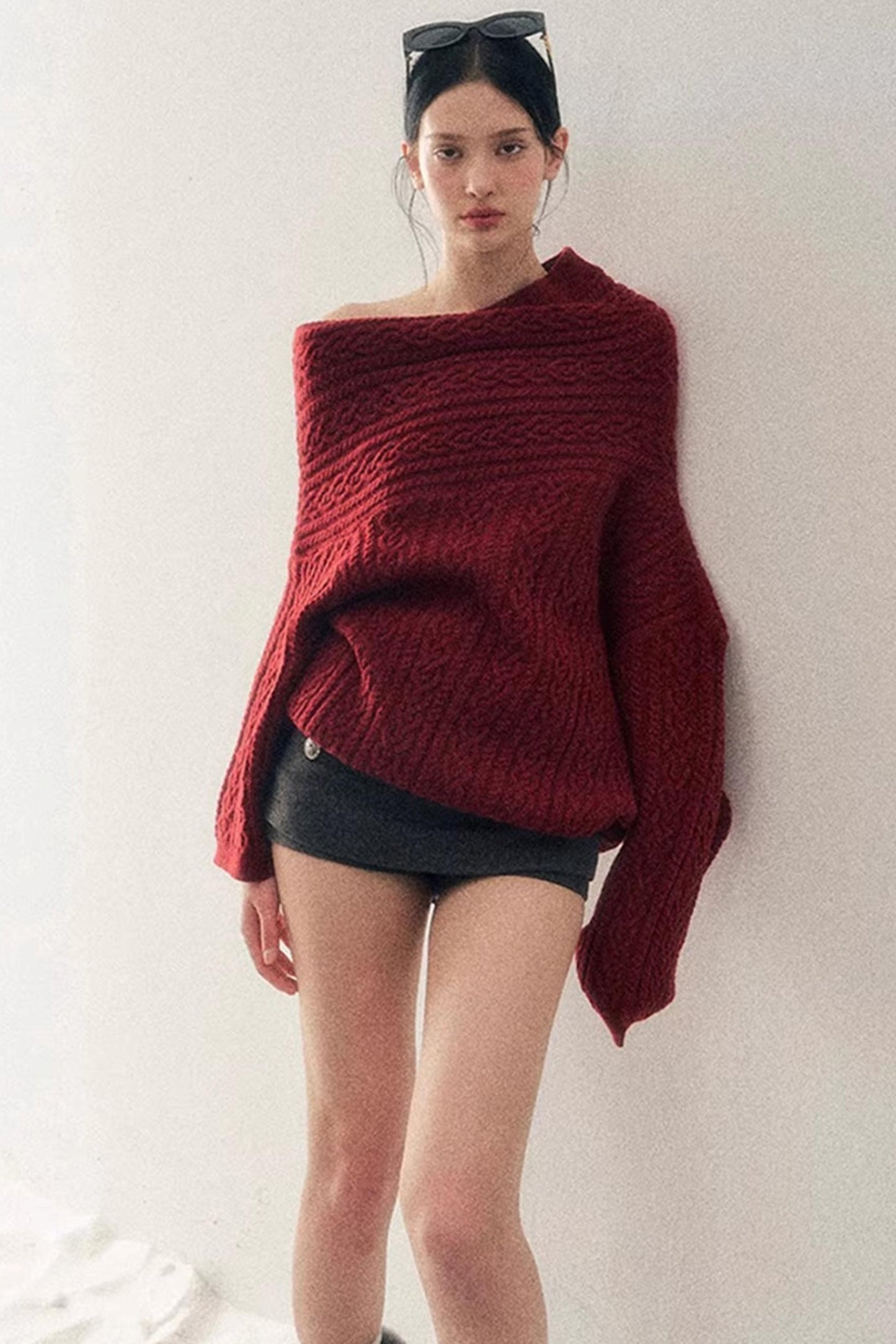 Woolen A-Line Skirt Pants