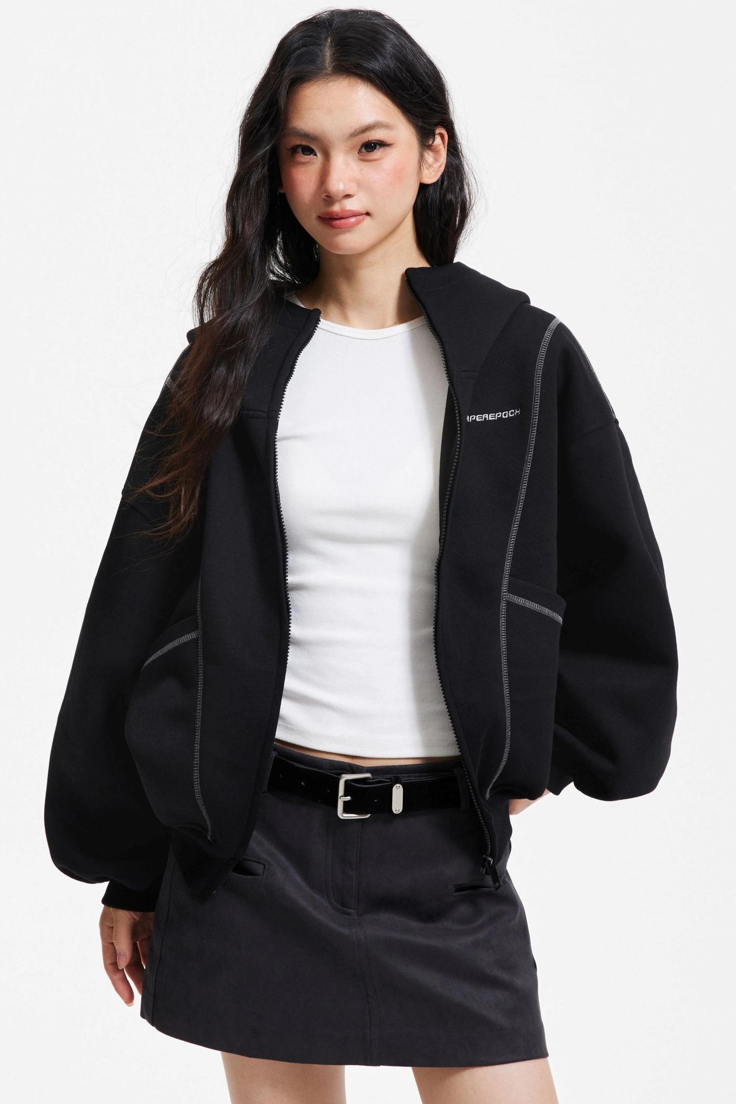 Retro Hooded Zip-Up Jacket