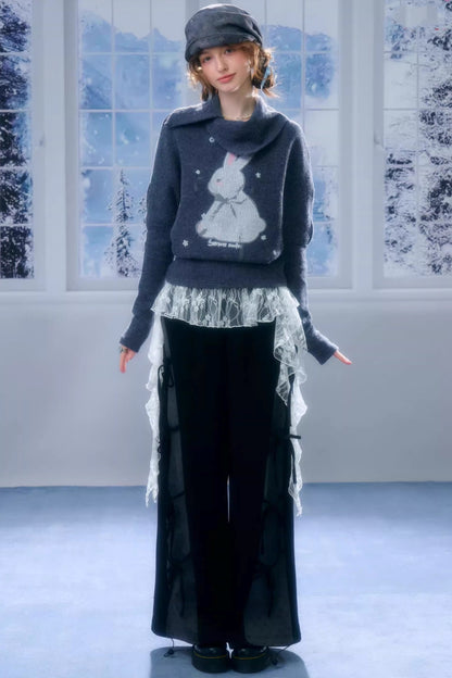 Deconstructed Bow Polka Dot Pants