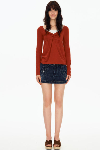 Lace Butterfly Collar Knit Top