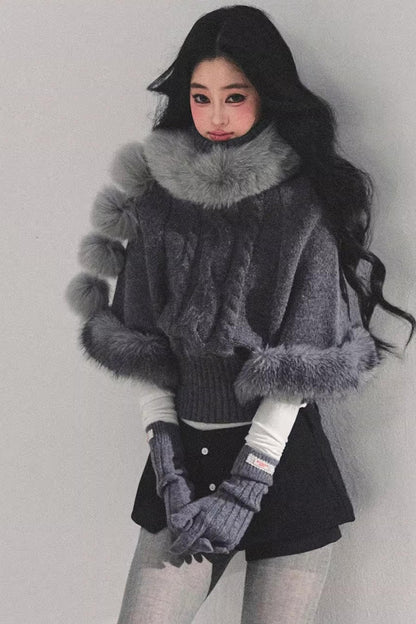 Faux Fox Fur Collar Scarf