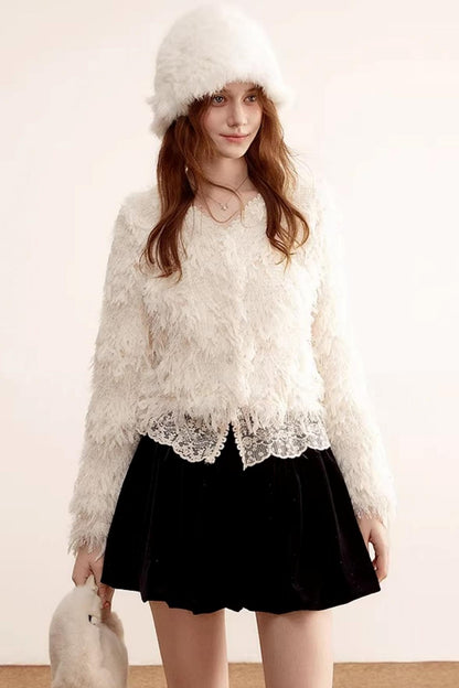 Lace Patchwork Fringe Jacket