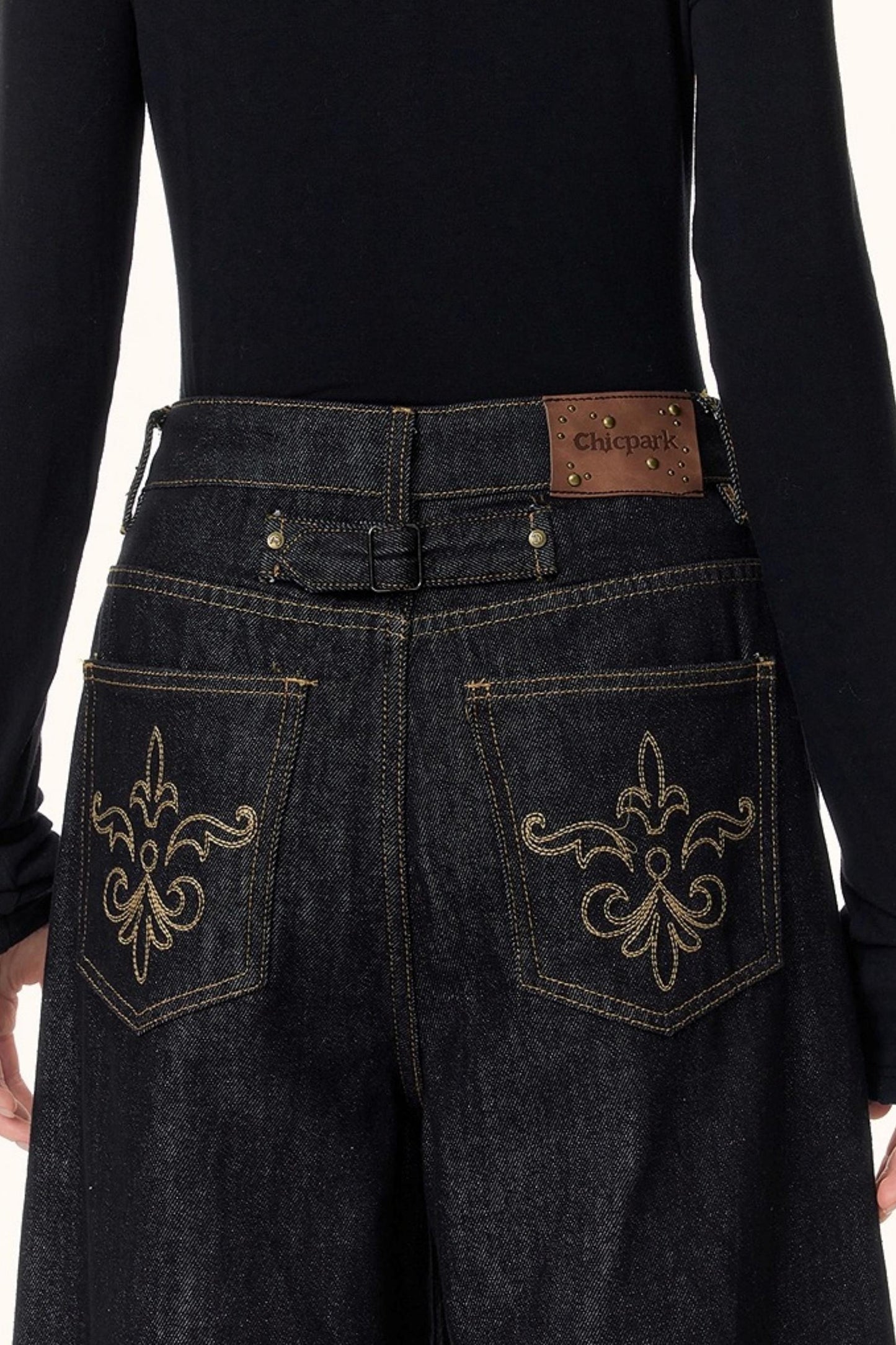 Retro Asymmetric Denim Pants