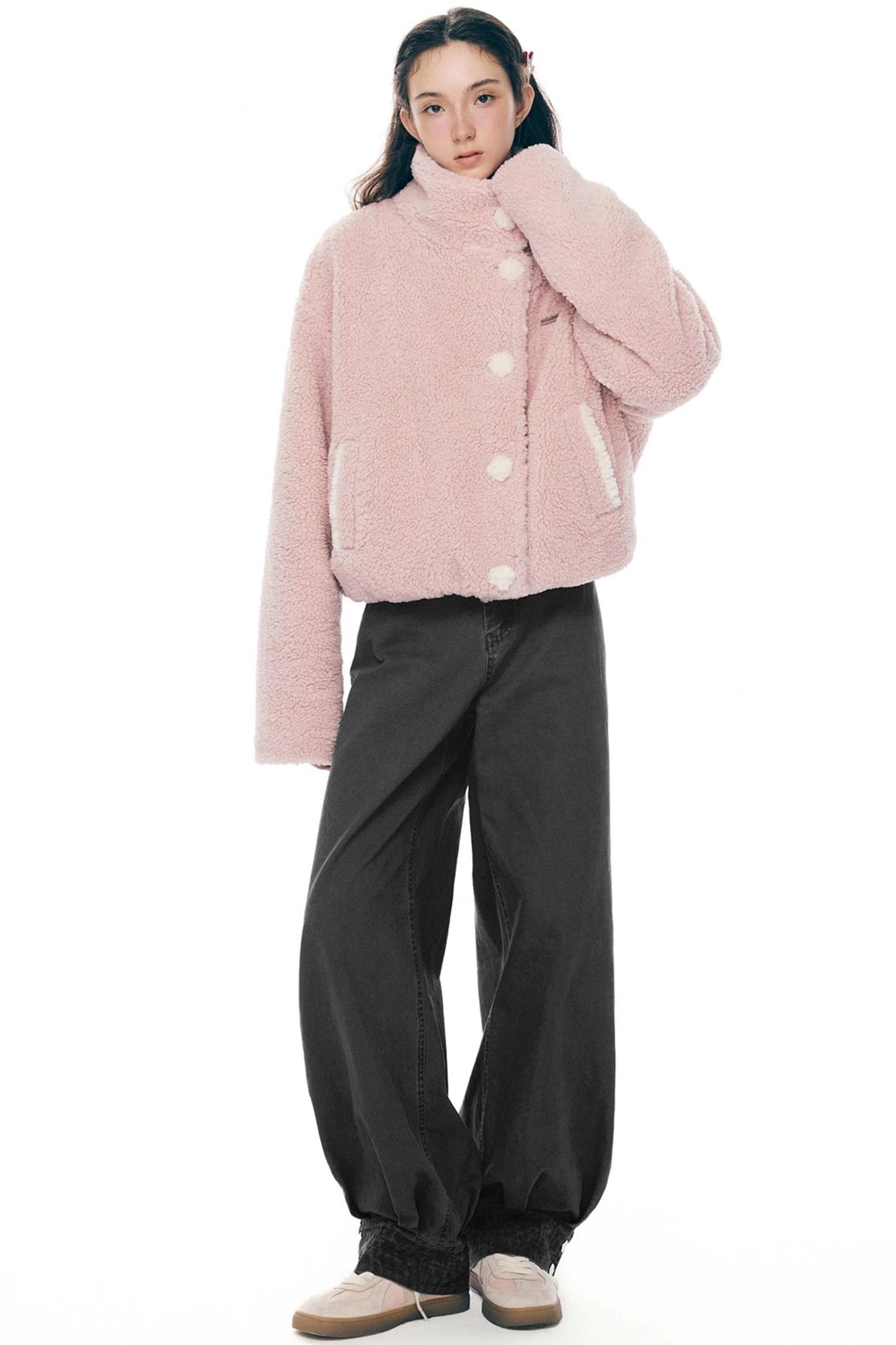 Retro Distressed Cotton Pants