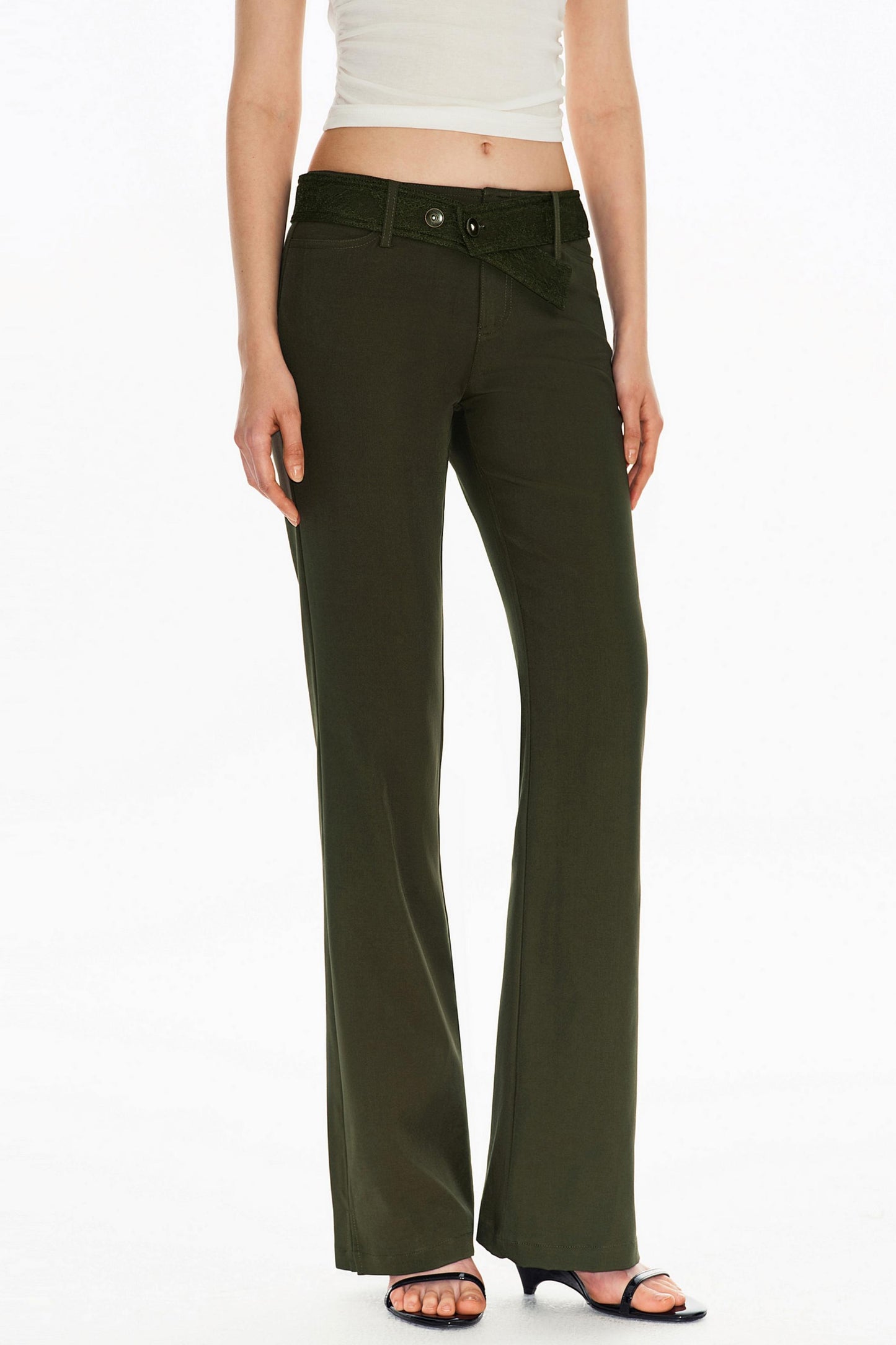 Laise Spliced Flared Pants