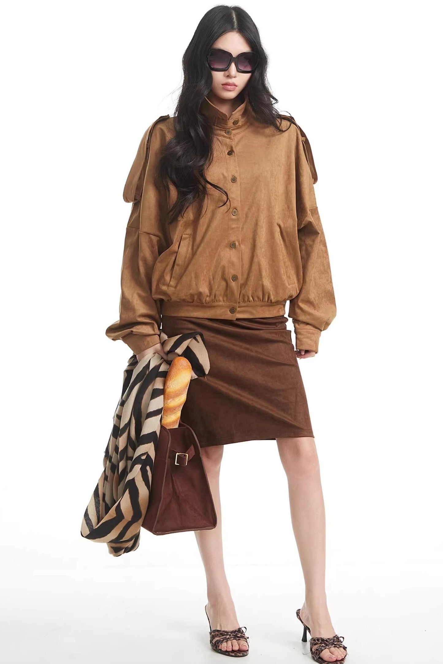 Korean Suede Retro Jacket Set-Up