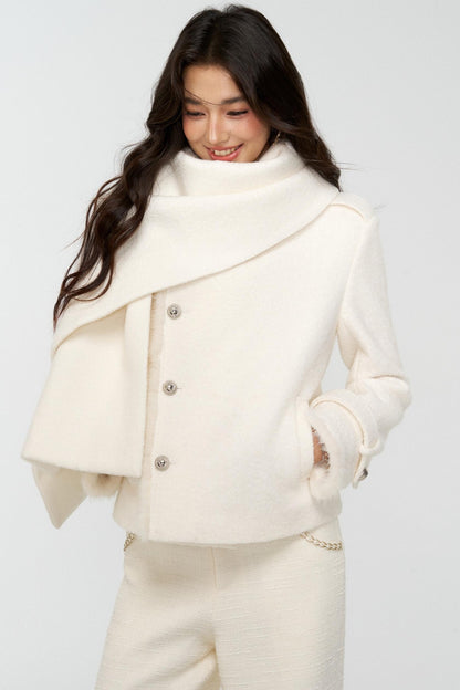 Exquisite Woolen Cropped Jacket Set-Up