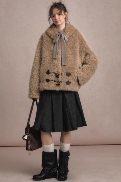 Winter Fluffy Lambswool Hooded Jacket