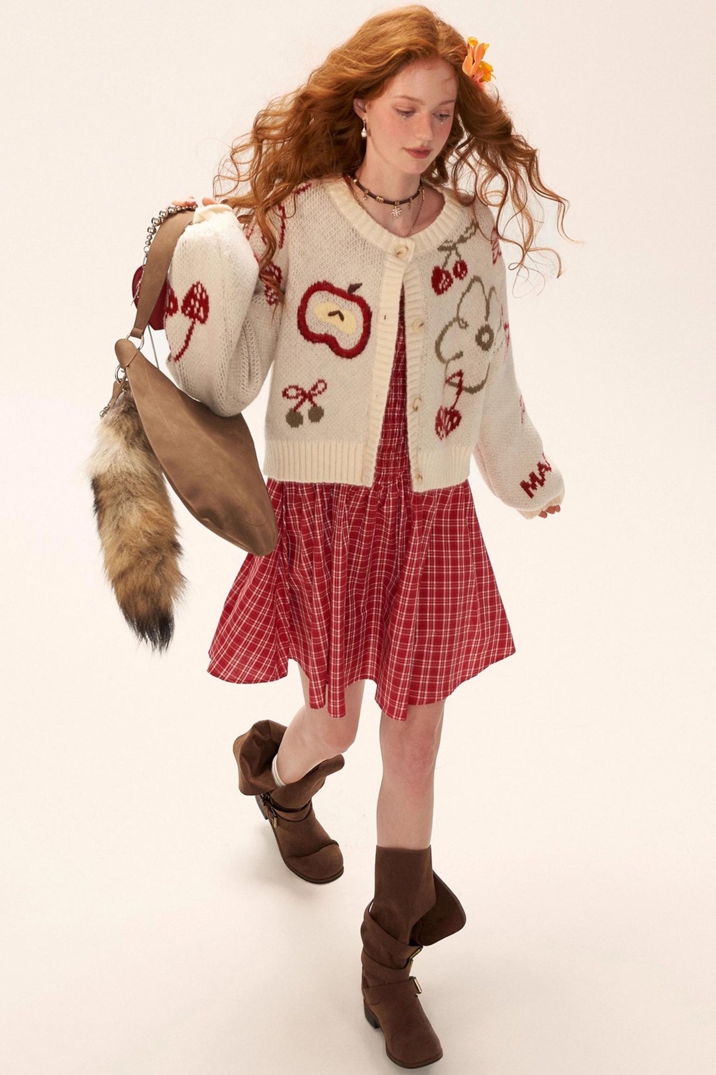 Knitted Cherry Cardigan