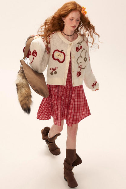 Knitted Cherry Cardigan