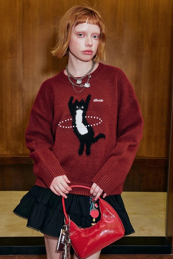 Laser Beaded Knitted Sweater