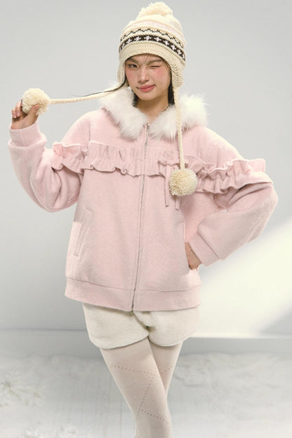 White Fur Elasticated Waist Shorts