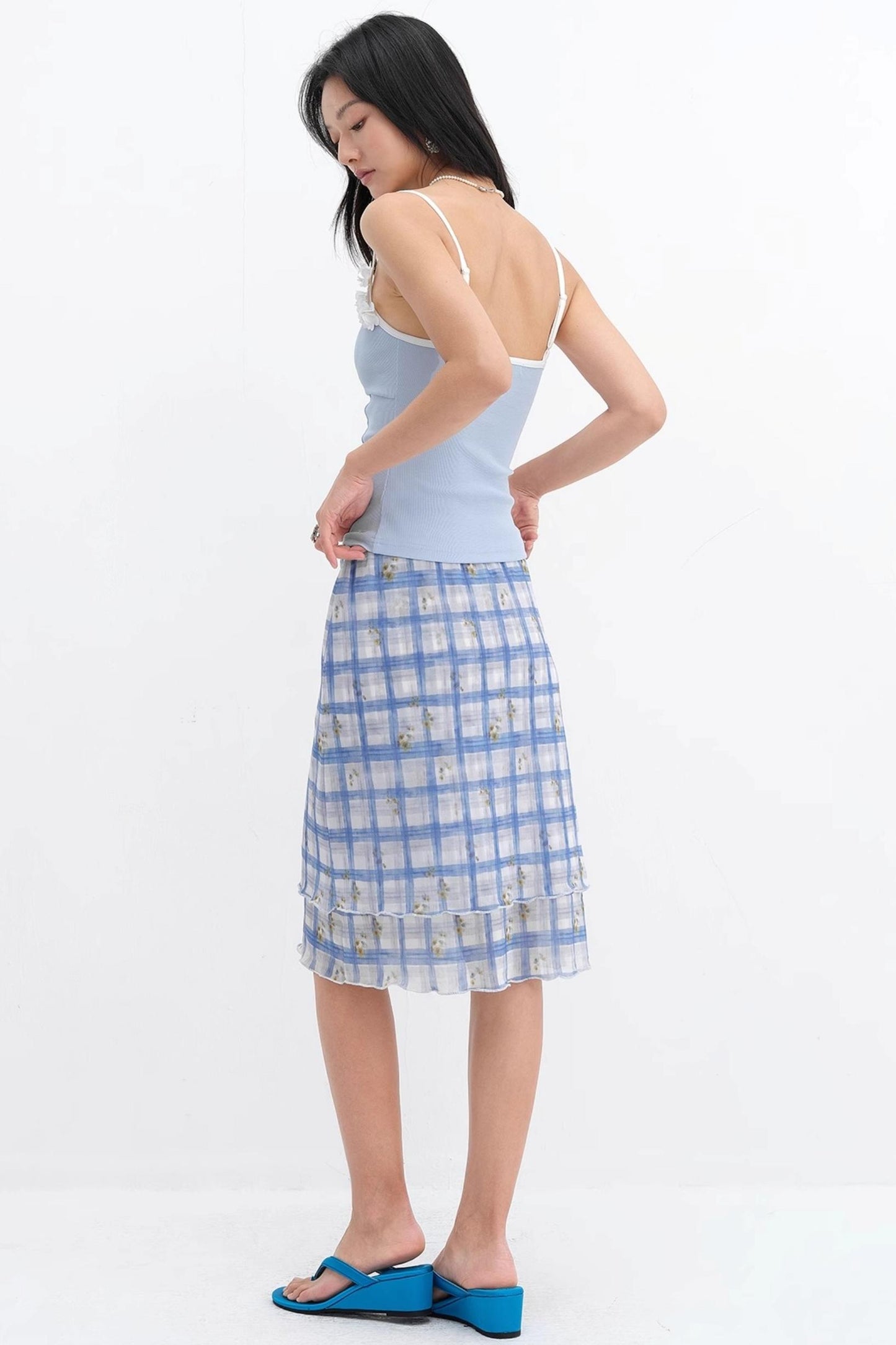 Vibrant Floral Mesh Skirt