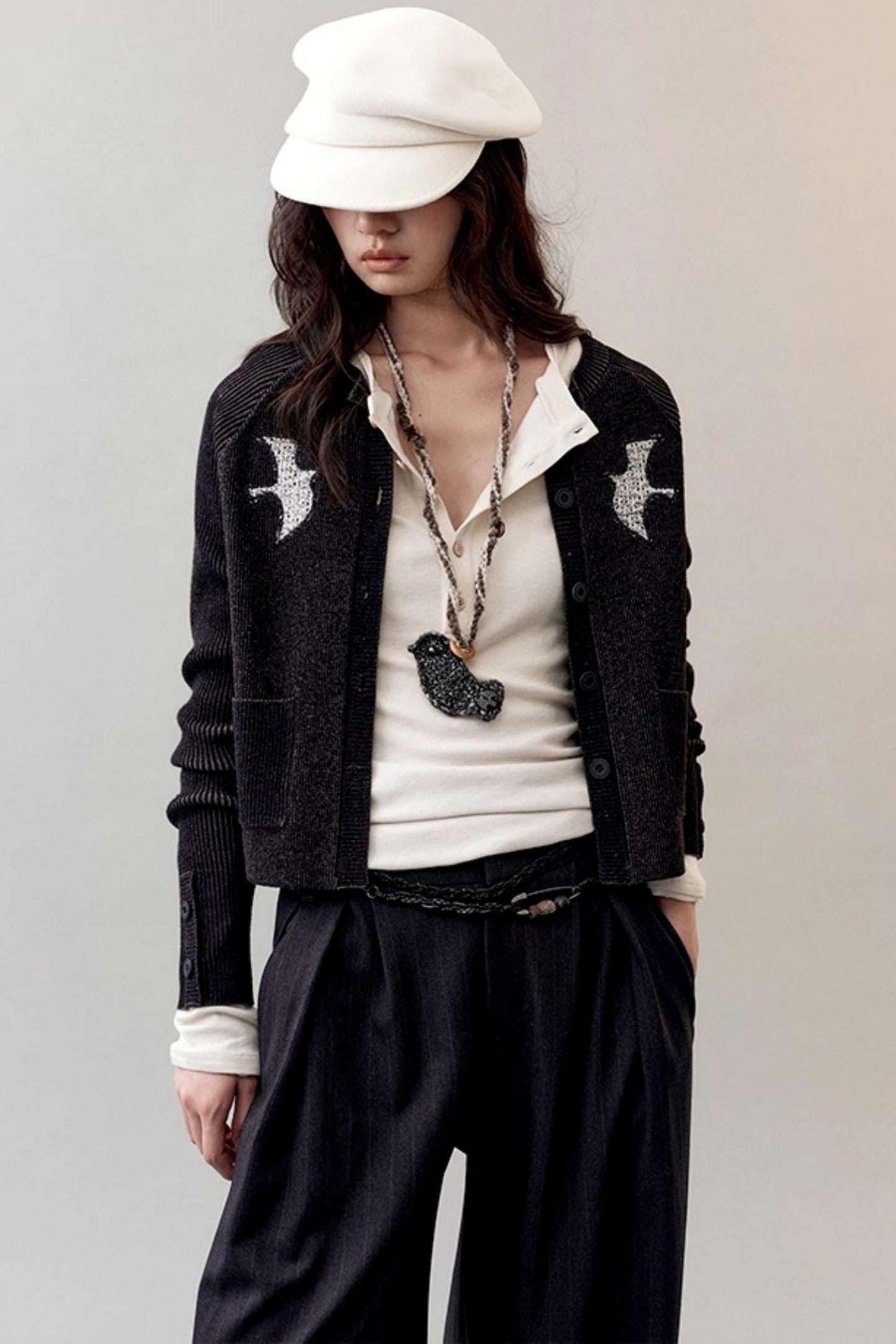 Feather Shadow Knitted Cardigan