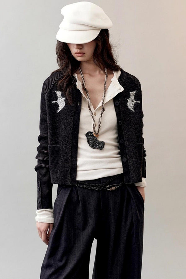 Feather Shadow Knitted Cardigan