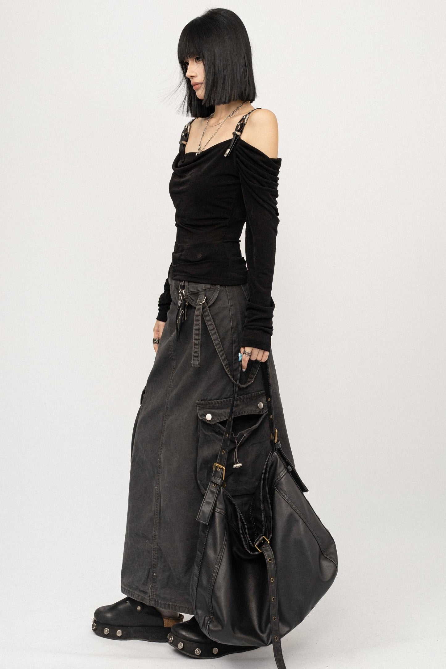 Swing Collar Mesh T-Shirt