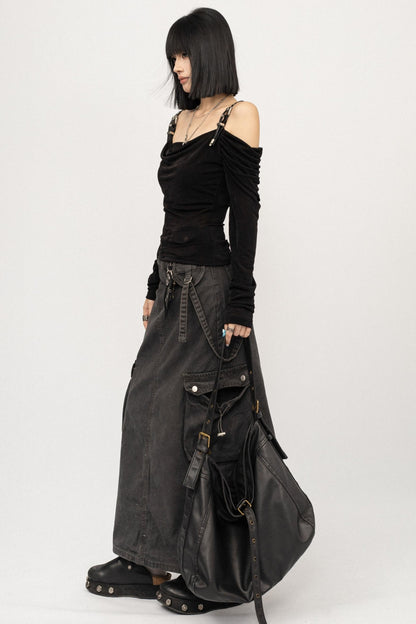 Swing Collar Mesh T-Shirt