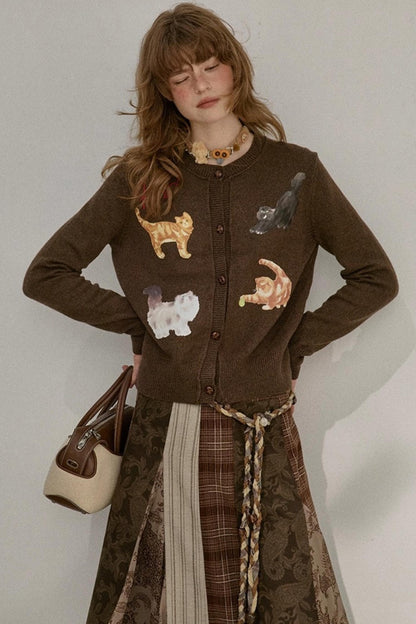 Sweet Kitten Knitted Cardigan