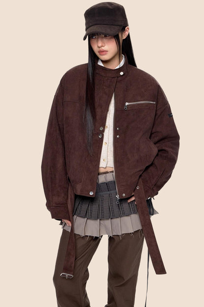 Brown Cropped Jacket