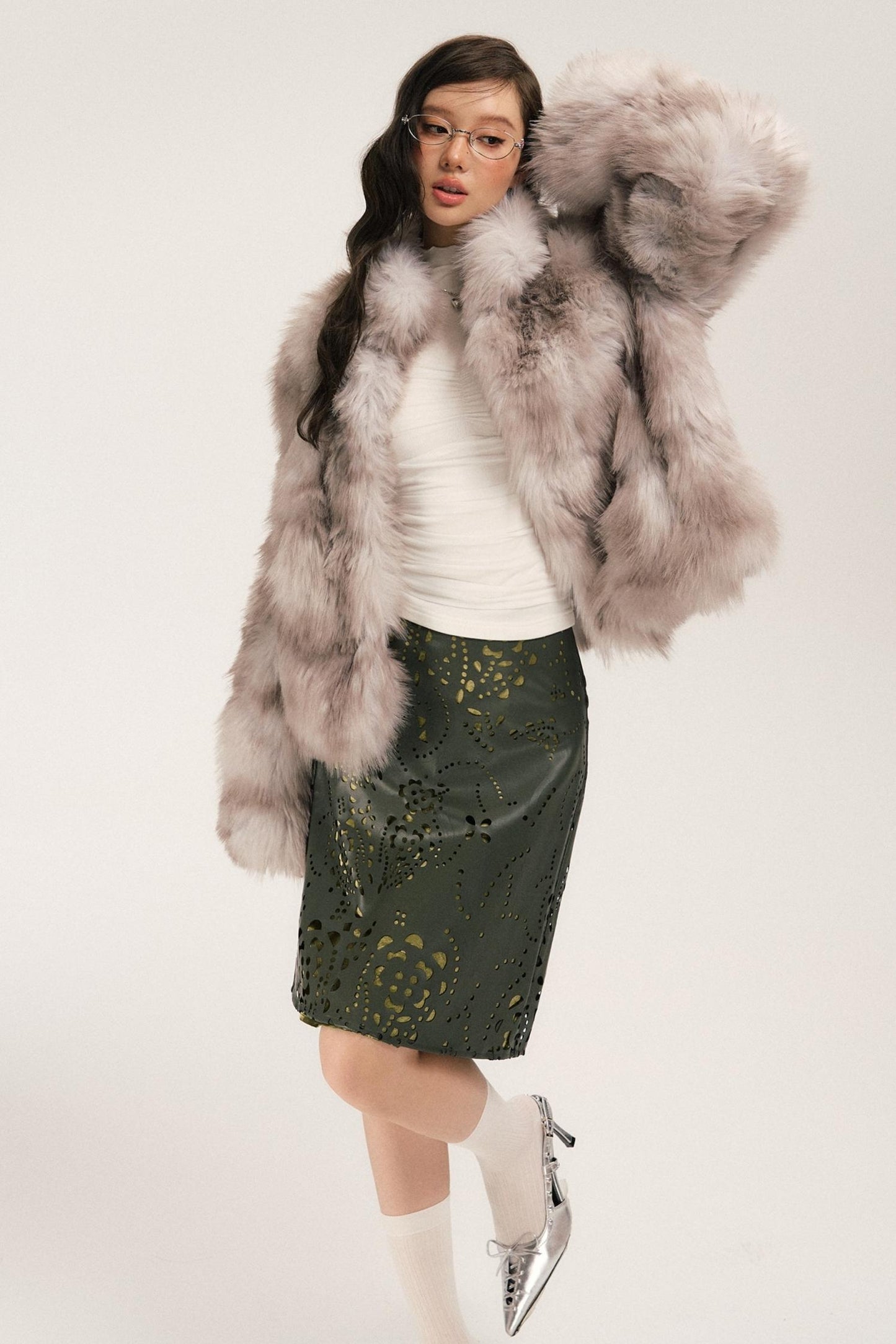 Sassy Vintage Cutout Leather Skirt