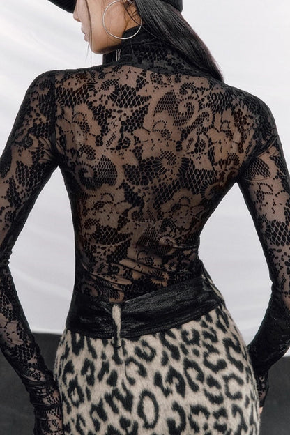 Rhinestone Velvet Jacquard Top