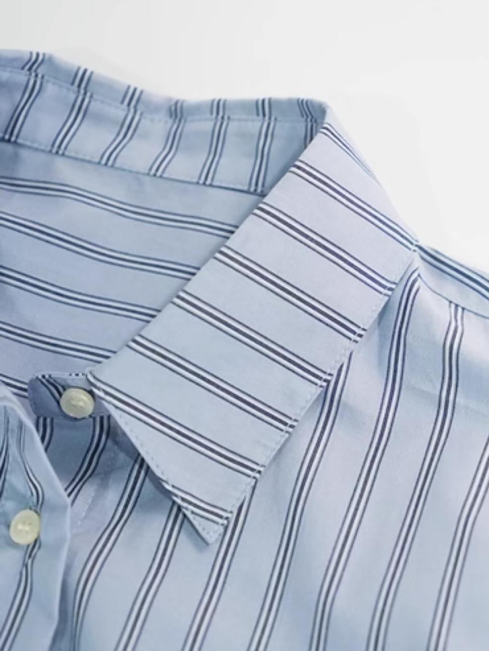 Striped Cotton Commuter Shirt