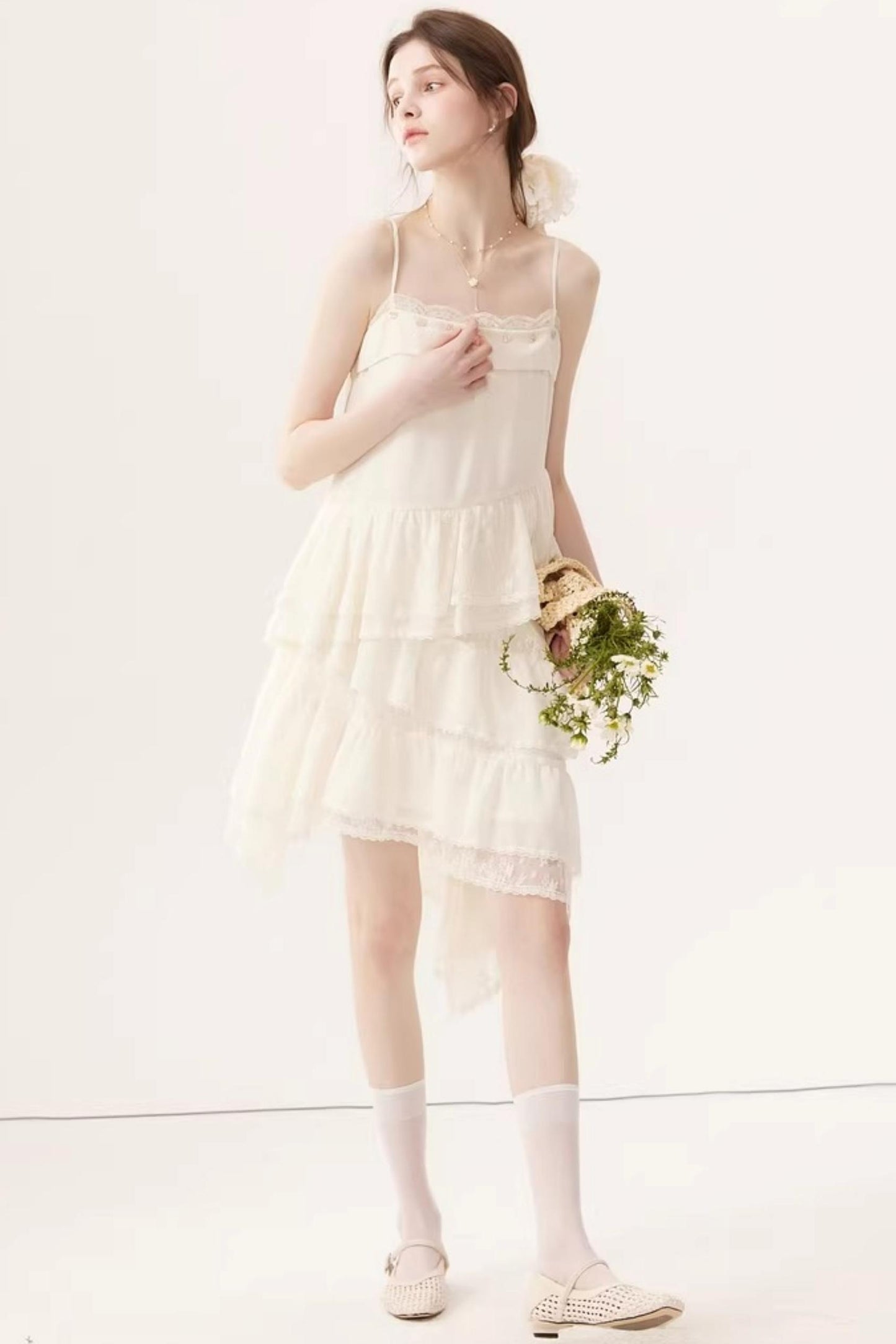 Sheer Irregular A-Line Dress