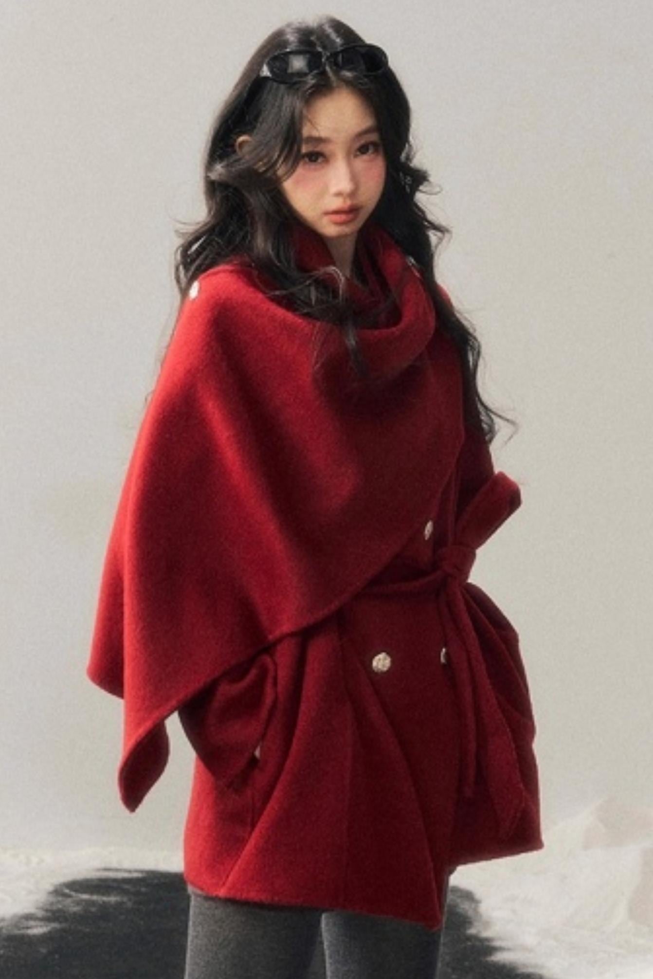 Winter Plaid Wool Coat