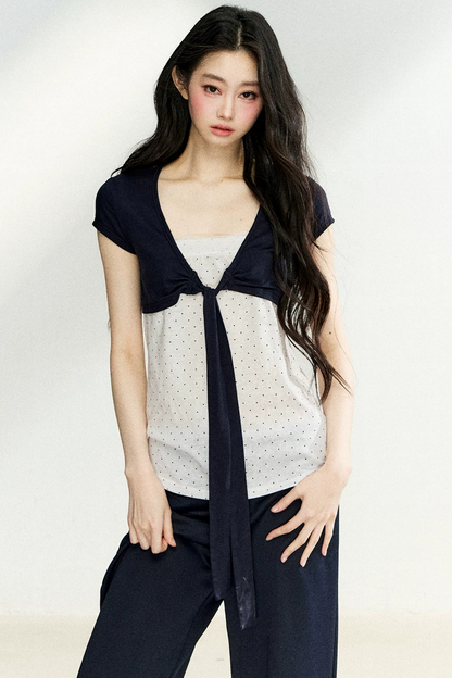 Polka Dot Tube Cardigan Set-Up