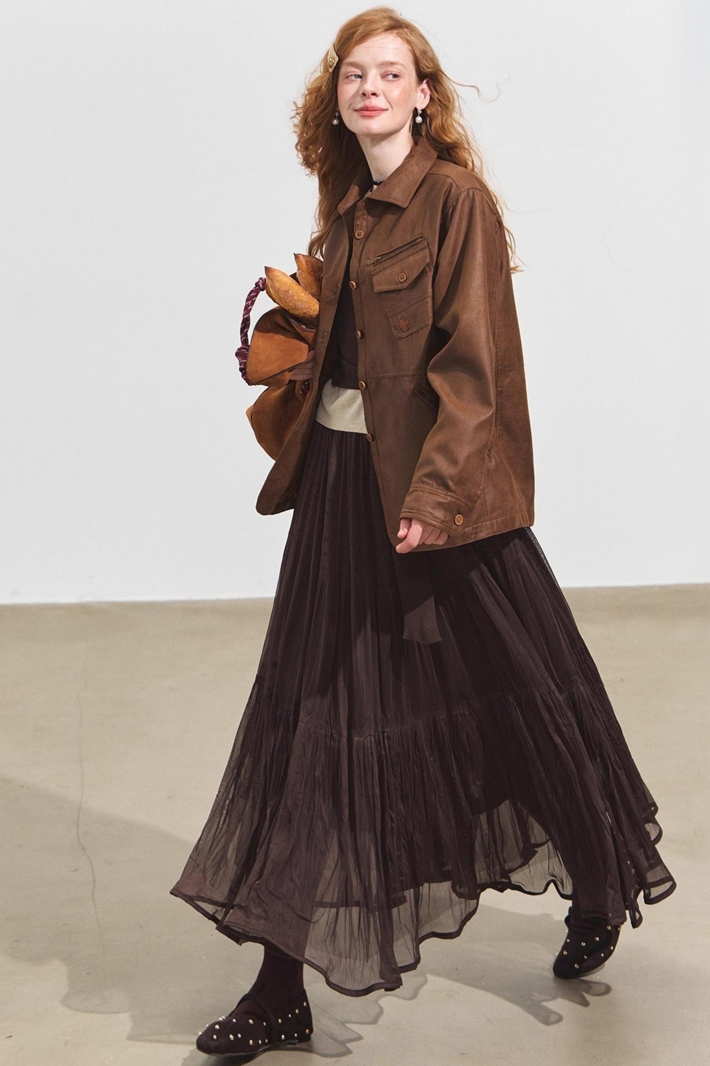 Multi-Pocket Casual Suede Jacket