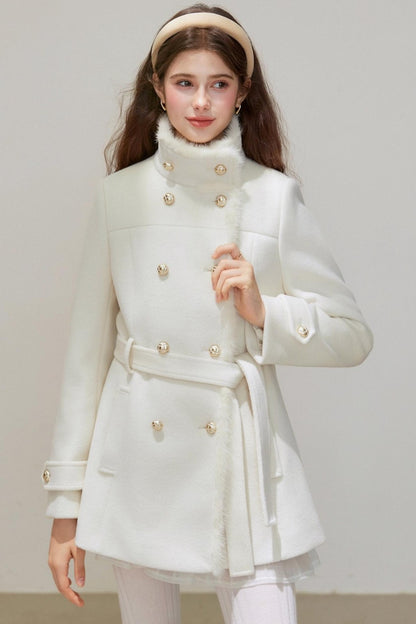Winter Woolen Waist Slimming Coat