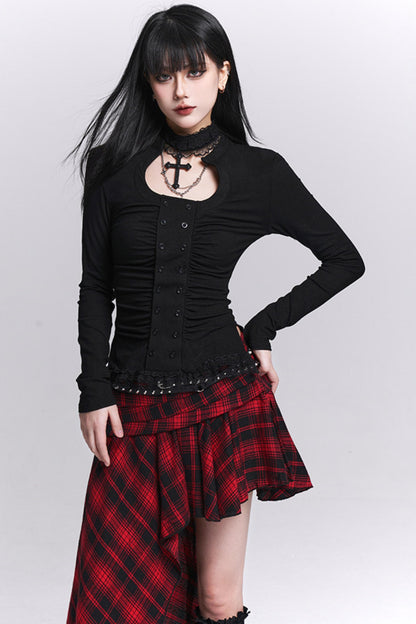 Gothic Waist-Cinching Top