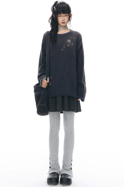 Embroidered Star Knit Sweater