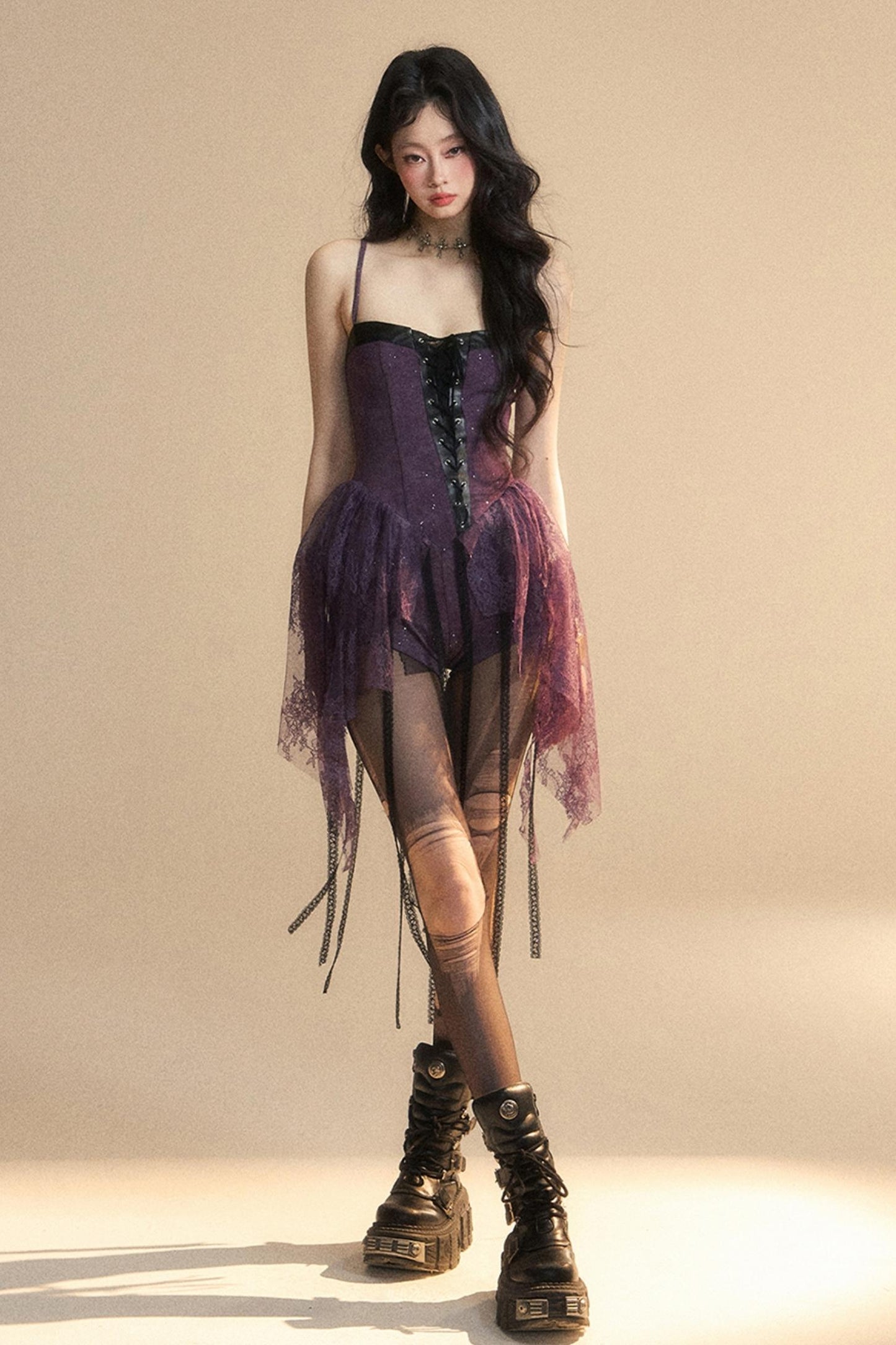 Lace Halter Mini Dress