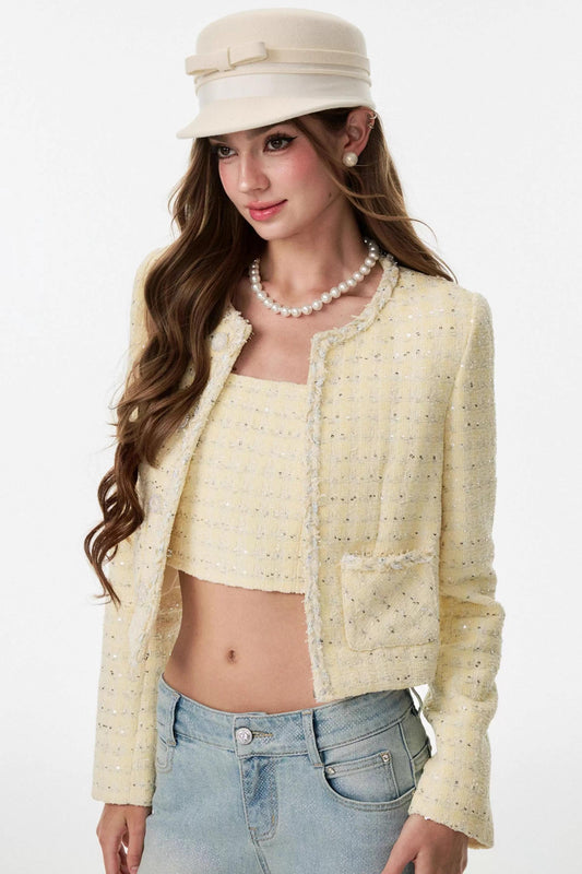 Yellow Fashion Suit High-End Jacket Set-Up