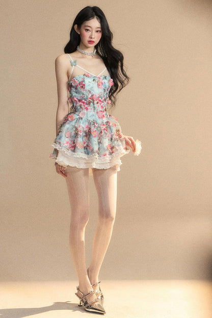 Vintage Floral Garter Dress
