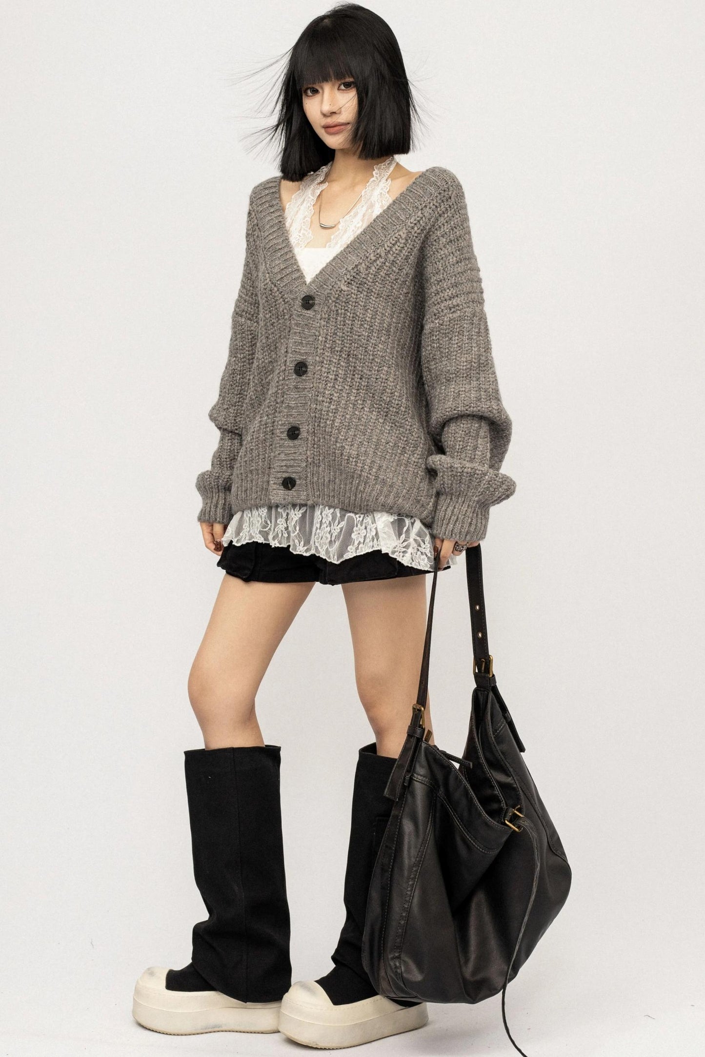 Winter Vintage V-Neck Knitted Cardigan