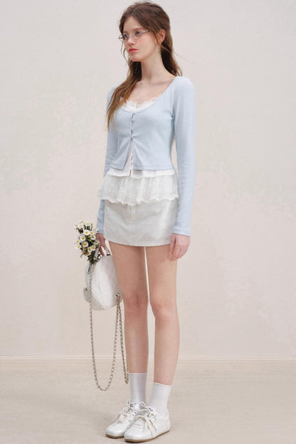 Balletcore Color Block Cardigan