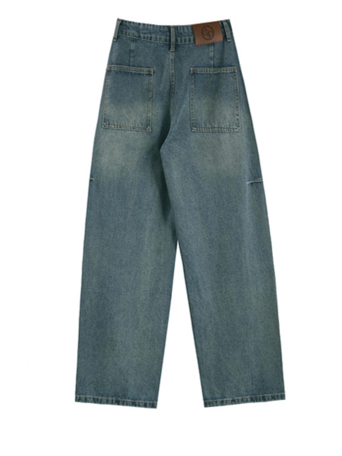 High-Waisted Deconstructed Wide Casual Jeans