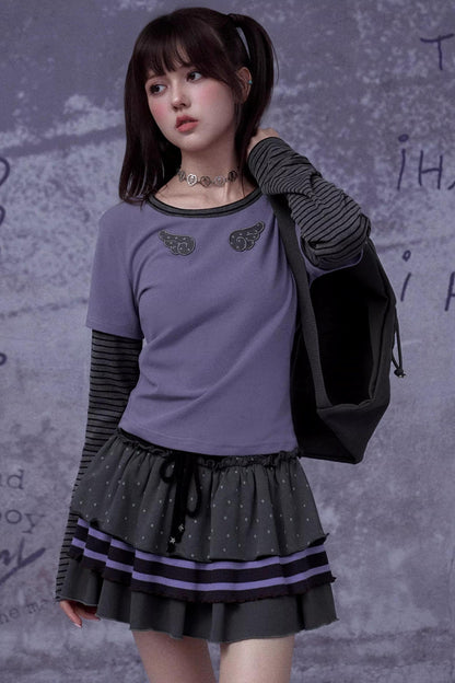 Black and Purple Two-Piece Top