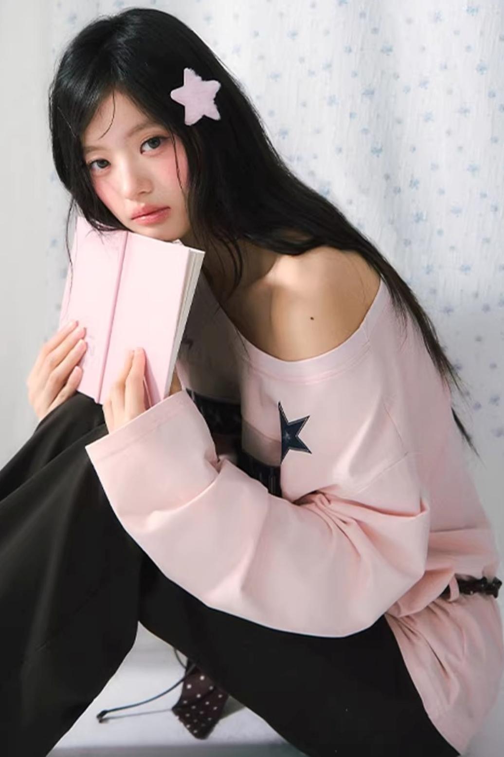 Haut à épaules dénudées et blocs de couleurs