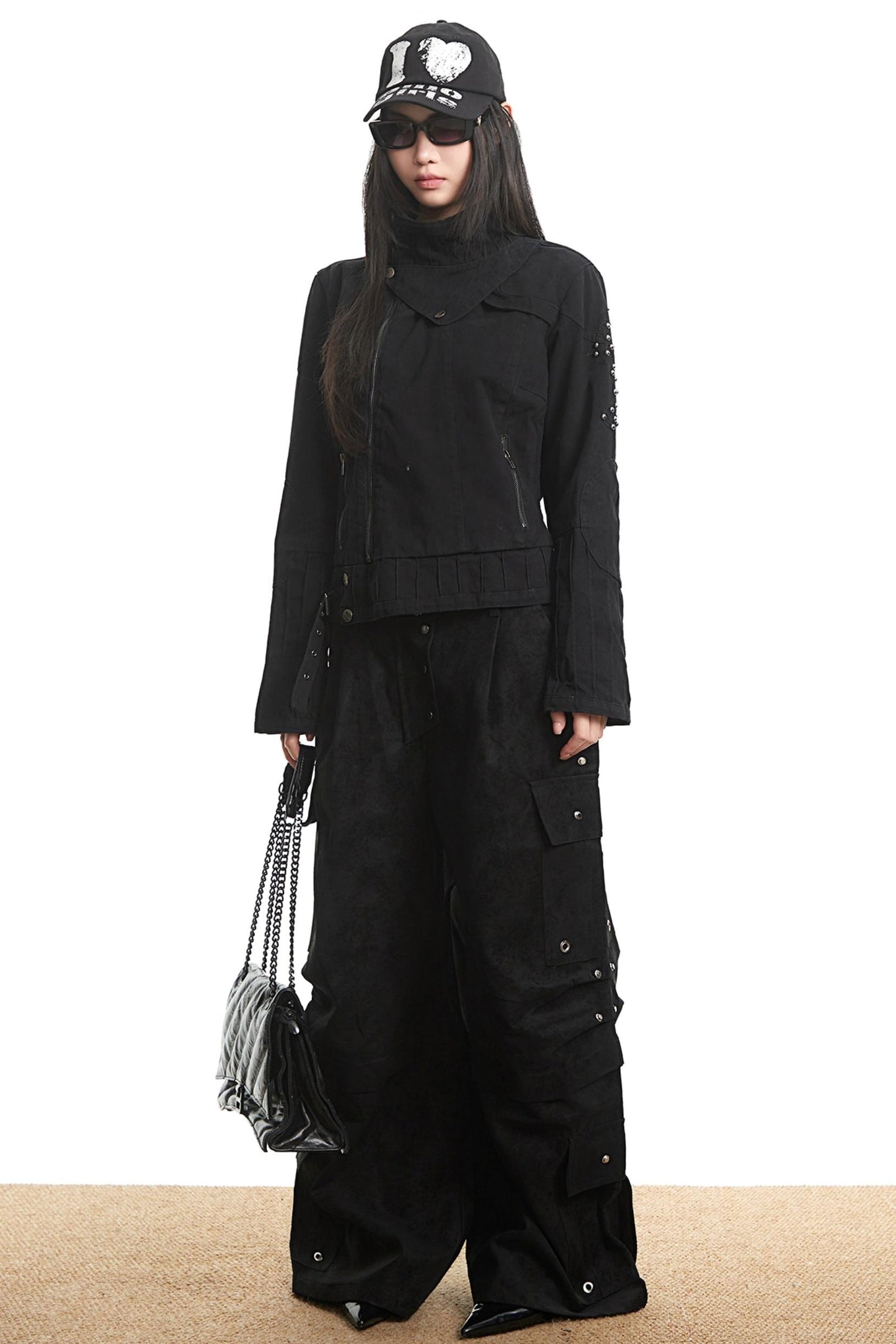 Stitched Stand Collar Heavy Top