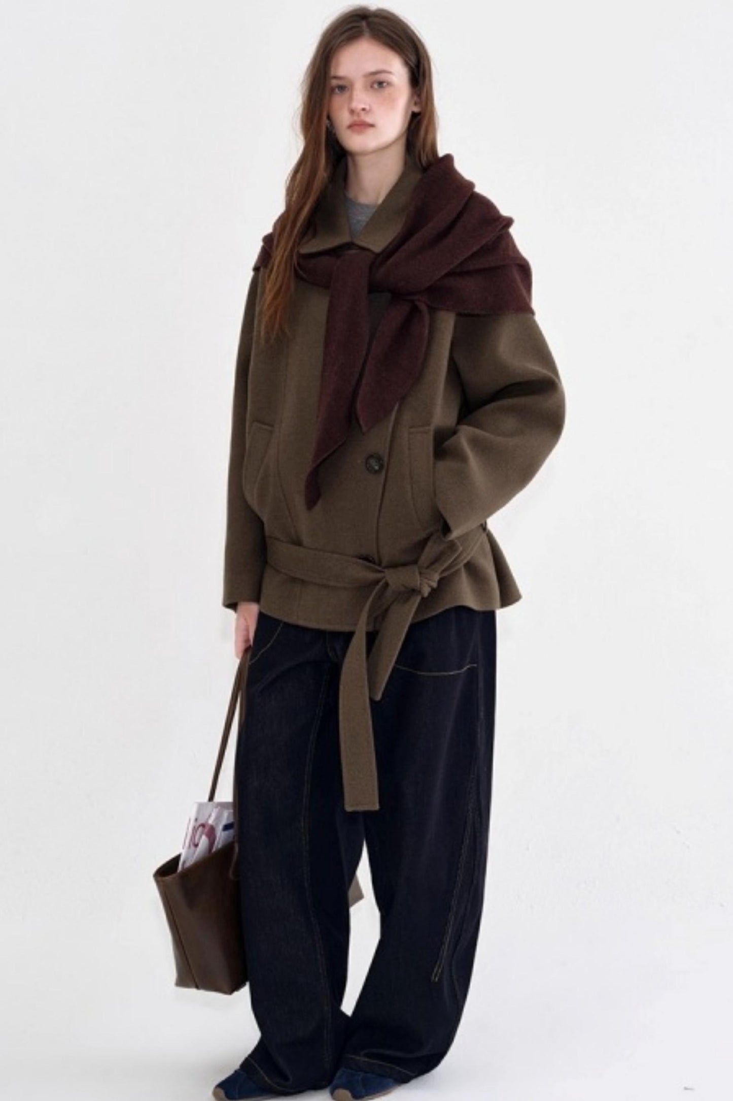 Woolen Double Placket Coat