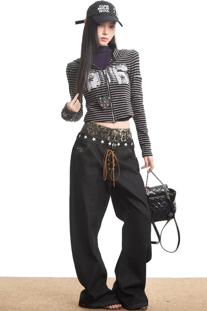 Retro Striped Hooded Sweatshirt