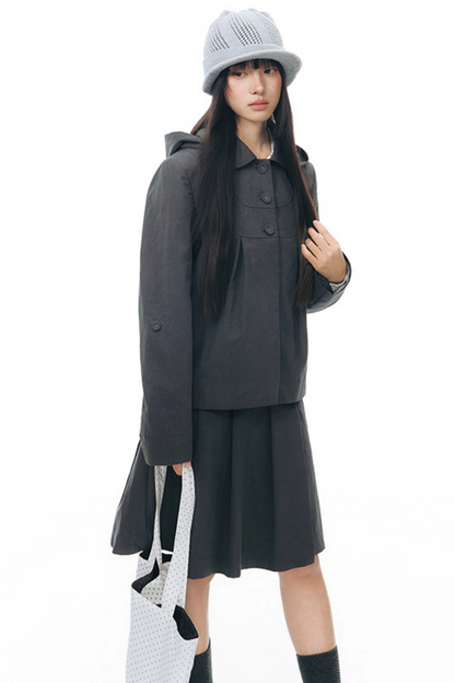 Retro Hooded Windbreaker Jacket