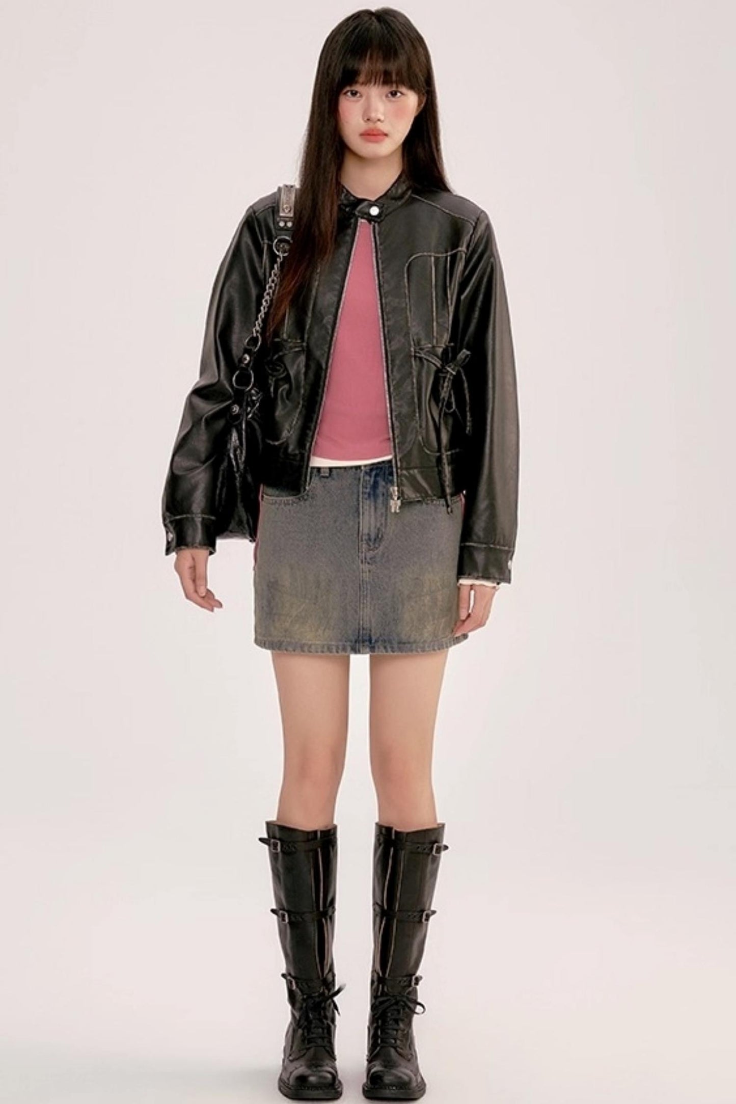 Contrasting Slim Long-Sleeved Top